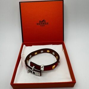 HERMES MINI DOG CLOUS CARRE BRACELET